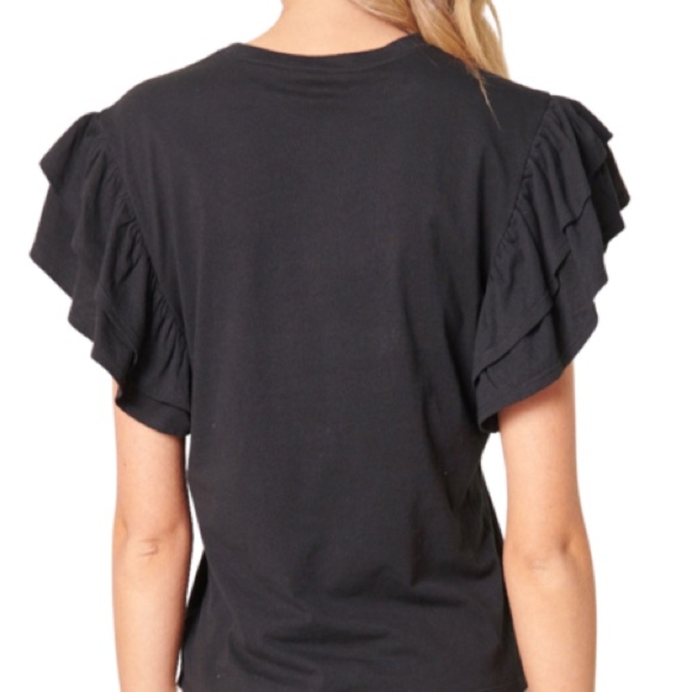 CUPIO Ruffle Layer Sleeve Top - Picture 2 of 5